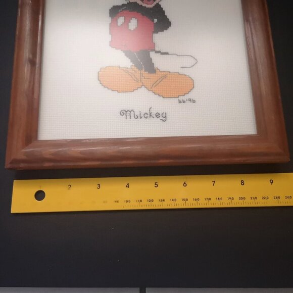 Framed Completed Vintage Mickey Mouse & Donald Duck Cross Stitch Pictures - Picture 3 of 5